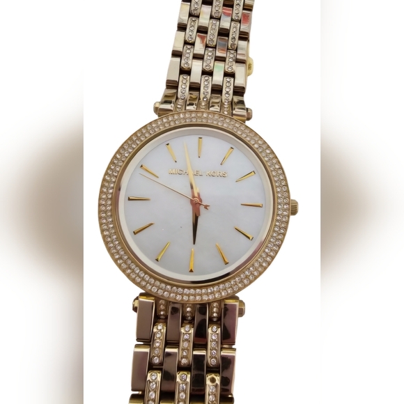 Michael Kors MK3219 Darci Gold Tone with Crystal Used Women's Working Watch - Picture 1 of 8